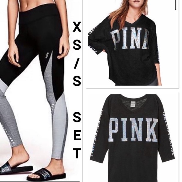 PINK Victoria's Secret Pants - NWT VS PINK XS/S BLING HTF/RARE SET